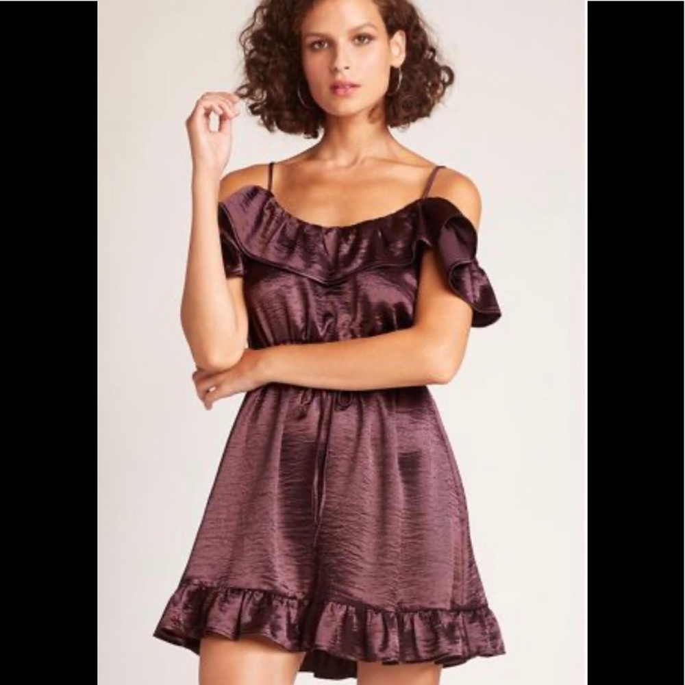 Jack BB Dakota Got To Be Real Satin Ruffle Dress - Picture 1 of 3